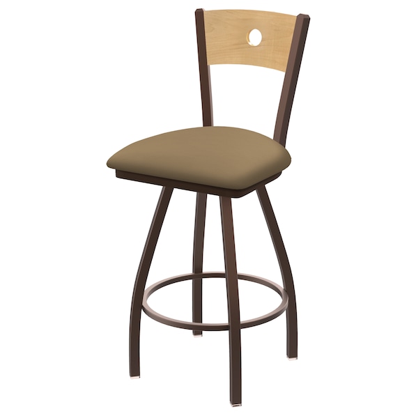 36" Swivel Counter Stool, Black Wrinkle, Nat Back, Canter Sand Seat